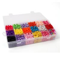 Perles acryliques mixtes, Acrylique, Rond, DIY, couleurs mélangées, 9x6mm, Vendu par boîte