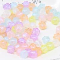 Plated Acrylic Beads, Polygon, DIY, mixed colors, 12mm, Sold By Bag