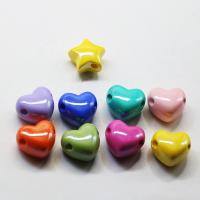Perles acrylique de couleur unie, vernis au four, Forme différente pour le choix & DIY, couleurs mélangées, Environ 100PC/sac, Vendu par sac