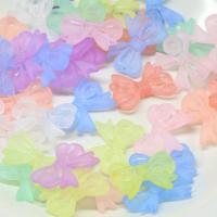 Frosted akryl perler, Bowknot, du kan DIY, blandede farver, 28x22mm, Solgt af Bag