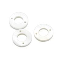 Stainless Steel Connector, Shell, Donut, DIY & 1/1 loop & hollow, white, 15mm, Approx 10PCs/Bag, Sold By Bag