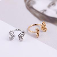 Titanium Steel Finger Ring Butterfly plated for woman 14mm Sold By PC