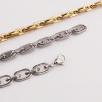 Stainless Steel Chain Necklace 304 Stainless Steel Vacuum Ion Plating fashion jewelry Sold By PC