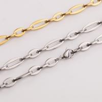 Stainless Steel Chain Necklace, 304 Stainless Steel, Vacuum Ion Plating, DIY, more colors for choice, 600x6mm, Sold By PC