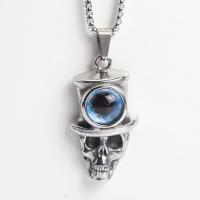 Titanium Steel Pendants Skull silver color plated & for man silver color Sold By PC
