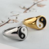Пальцевидное Кольцо Титановой Стали, титан, Другое покрытие, разный размер для выбора & Женский & эмаль, Много цветов для выбора, продается PC