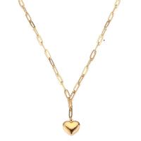 Stainless Steel Jewelry Necklace, 304 Stainless Steel, Heart, fashion jewelry & for woman, more colors for choice, 4mm,17mm, Length:Approx 23.62 Inch, Sold By PC