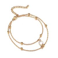 Stainless Steel Jewelry Bracelet 304 Stainless Steel with Crystal with 1.97inch extender chain Double Layer & fashion jewelry & for woman 6mm Length Approx 5.9 Inch Approx 7.08 Inch Sold By PC