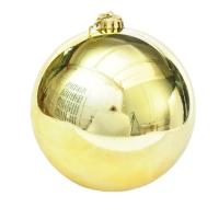 PVC Plastic Christmas Tree Decoration Round gold color plated Christmas jewelry Sold By PC