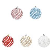 PE Foam Christmas Tree Decoration with Sequins & Plastic Round Christmas jewelry 80mm Sold By PC