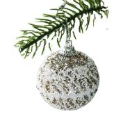 PE Foam Christmas Tree Decoration with Sequins & Plush Round Christmas jewelry 45mm Sold By Box