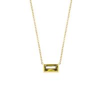 Titanium Steel Necklace, 18K gold plated, micro pave cubic zirconia & for woman, more colors for choice, 11x6mm, Length:Approx 17.7 Inch, Sold By PC