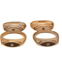 Brass δάχτυλο του δακτυλίου, Ορείχαλκος, επιχρυσωμένο, μικρο ανοίξει κυβικά ζιρκονία & για τη γυναίκα & σμάλτο, περισσότερα χρώματα για την επιλογή, Μέγεθος:7, Sold Με PC