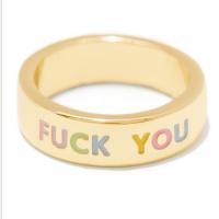 Titanium Čelik Finger Ring, zlatna boja pozlaćen, različite veličine za izbor & različitih stilova za izbor & za žene & emajl, zlato, 11x6mm, Prodano By PC
