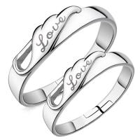 Couple Finger Rings Brass platinum plated Adjustable original color Sold By PC