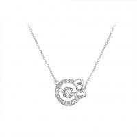 Cubic Zircon Micro Pave Brass Necklace platinum plated micro pave cubic zirconia & for woman original color 450mm Sold By PC