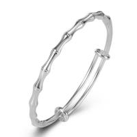 Brass Bangle, silver color plated, Adjustable & for woman, silver color, Sold By PC