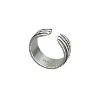 925 Sterling Silver Cuff Finger Ring, polished, Adjustable & for man, original color, 17.80mm, Sold By PC