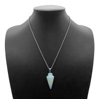 Gemstone smykker halskæde, Ædelsten, Unisex, flere farver til valg, 15x30mm, Solgt Per 30 cm Strand