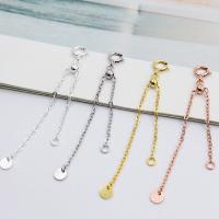 925 Sterling Silver Extender Chain, plated, Adjustable & DIY, more colors for choice, 75x1mm, Sold By PC