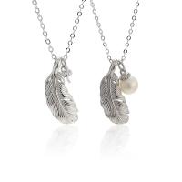 925 Sterling Silver Necklaces Feather plated Length Approx 17.72 Inch Sold By PC