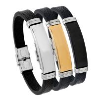 PU Leather Cord Bracelets, different length for choice & for man, more colors for choice, Sold By PC