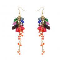 Crystal Earrings Zinc Alloy with Crystal gold color plated fashion jewelry & for woman multi-colored Sold By Pair