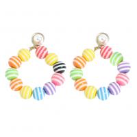 Resin Earring Zinc Alloy with Resin fashion jewelry & for woman Random Color Sold By Pair