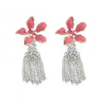 Fashion Fringe Earrings Zinc Alloy with ABS Plastic Pearl plated fashion jewelry & for woman & enamel Sold By Pair