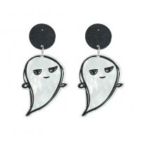 Resin Drop Earring with Zinc Alloy fashion jewelry & Halloween Jewelry Gift & for woman two different colored Sold By Pair
