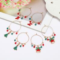 Christmas Earrings Zinc Alloy gold color plated Christmas Design & for woman & enamel nickel lead & cadmium free Sold By Pair