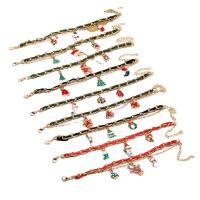 Christmas Holiday Bracelet, Tibetan Style, with 7cm extender chain, gold color plated, Christmas Design & different styles for choice & for woman & enamel, more colors for choice, nickel, lead & cadmium free, Length:Approx 18 cm, Sold By PC