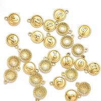Tibetan Style Alphabet and number Pendants, Alphabet Letter, antique gold color plated, mixed pattern & DIY, nickel, lead & cadmium free, 15x13mm, Sold By Bag