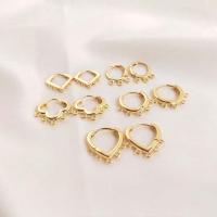 Brass Huggie Hoop Earring Finding, real gold plated, DIY & different styles for choice, golden, nickel, lead & cadmium free, Sold By Pair