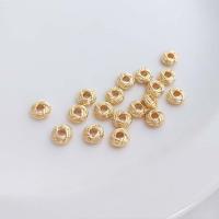 Brass Spacer Bead Flat Round real gold plated & DIY golden nickel lead & cadmium free Sold By Bag