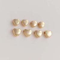 Brass Beads, Heart, real gold plated, DIY & different size for choice, golden, nickel, lead & cadmium free, 10PCs/Bag, Sold By Bag