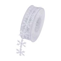 Christmas Ribbons Polyester Snowflake Christmas Design white 25mm Sold By Spool