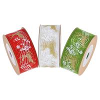 Christmas Ribbons, Polyester, Christmas Design & different length for choice & DIY, more colors for choice, 25mm, Sold By Spool