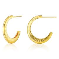 Brass Stud Earring, 18K gold plated, fashion jewelry & for woman, golden, nickel, lead & cadmium free, 23x1mm, Sold By Pair