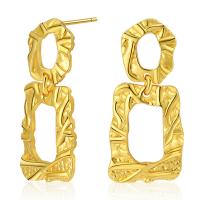 Boucles d'oreilles pendantes en laiton, Plaqué or 18K, bijoux de mode & pour femme, doré, protéger l'environnement, sans nickel, plomb et cadmium, 15x33mm, Vendu par paire