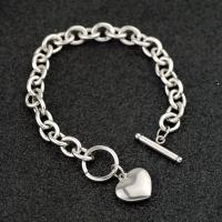 Stainless Steel Jewelry Bracelet 304 Stainless Steel Heart fashion jewelry & for woman original color 8mm 16mm Length Approx 7.09 Inch Approx 17.72 Inch Sold By PC