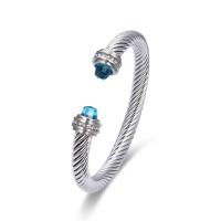 Acier titane bracelet manchette, avec zircon cubique, bijoux de mode & réglable & pour femme, plus de couleurs à choisir, 7mm, Diamètre intérieur:Environ 55mm, Vendu par PC