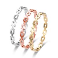 Titanium Stål Bangle, Square, mode smykker & forskellig størrelse for valg & for kvinde & hule, flere farver til valg, Indvendig diameter:Ca. 50x60mm, Solgt af PC