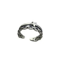 Solidny srebrny pierścień, 925 Srebro, obyty, Regulowane & dla kobiety, oryginalny kolor, sprzedane przez PC