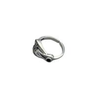 Cеребряное кольцо, 925 пробы, полированный, Регулируемый & инкрустированное микро кубического циркония & Женский, оригинальный цвет, продается PC