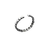Solidny srebrny pierścień, 925 Srebro, Serce, obyty, Regulowane & dla kobiety, oryginalny kolor, sprzedane przez PC