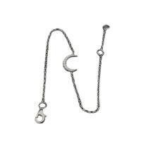 Cyrkonia Micro Pave Sterling Silver Bracelet, 925 Srebro, Księżyc, obyty, mikro utorować cyrkonia & dla kobiety, oryginalny kolor, 180mm, sprzedane przez PC
