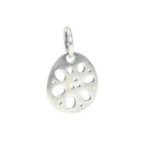 925 Sterling Silver Pendant, Lotus Root, anoint, original color, 12.80x10.50mm, Sold By PC