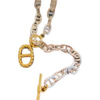 Brass κολιέ, Ορείχαλκος, επίχρυσο, κοσμήματα μόδας & για τη γυναίκα, αρχικό χρώμα, 365mm, Sold Με PC