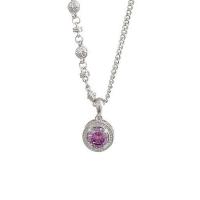 Cubic Zircon Micro Pave Brass Necklace platinum plated & micro pave cubic zirconia & for woman original color Sold By PC